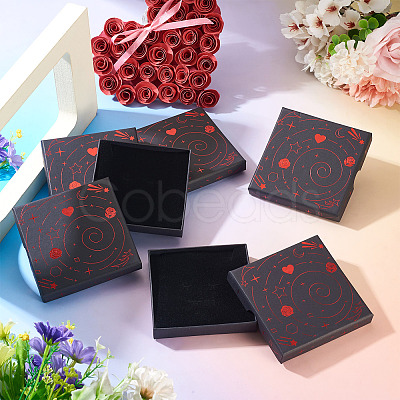 5Pcs Hot Stamping Planet Cardboard Jewelry Packaging Boxes CON-TA0001-44E-1