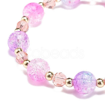 Bling Acrylic & Glass Beaded Stretch Bracelet BJEW-JB08540-1