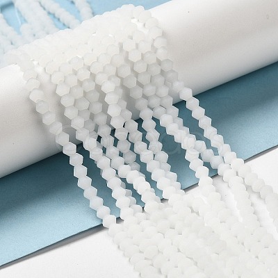 Imitation Jade Frosted Glass Bead Strands GLAA-F029-JM4mm-B06-1