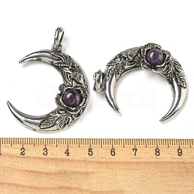 Natural Amethyst Pendants G-P547-04AS-03-1