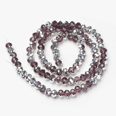Electroplate Transparent Glass Beads Strands EGLA-A034-T3mm-M14-1