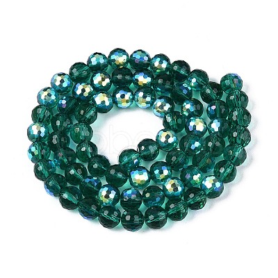 Electroplate Transparent Glass Beads Strands EGLA-N024-01A-C03-1