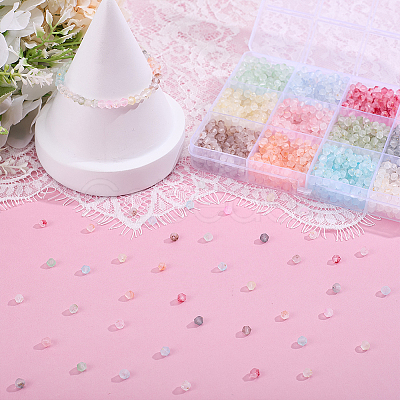 2400Pcs 12 Colors Frosted Glass Beads FGLA-ME0001-01-1