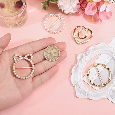 12Pcs 4 Styles Alloy Resin Buckle Clasps FIND-GL0002-20-1