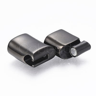 304 Stainless Steel Magnetic Clasps with Glue-in Ends STAS-F130-39B-1