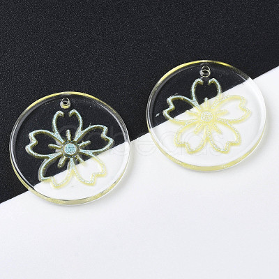 Transparent Resin Pendants RESI-N030-004E-1