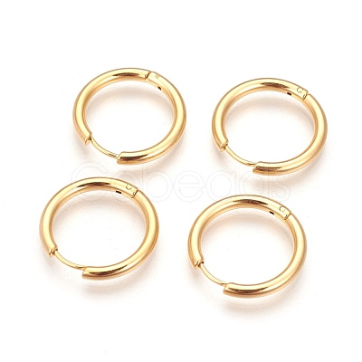 Ion Plating(IP) 304 Stainless Steel Hoop Earrings EJEW-P177-G-16-1