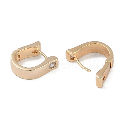 Brass Micro Pave Clear Cubic Zirconia Hoop Earrings EJEW-L292-007G-1