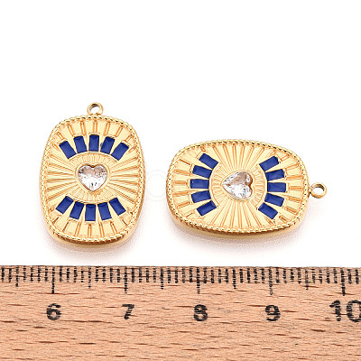 304 Stainless Steel Pave Crystal Rhinestone and Enamel Pendants STAS-T068-29A-1
