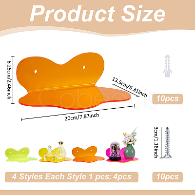 Transparent Acrylic Wall-mounted Storage Rack HJEW-WH0036-161-1
