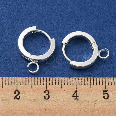 201 Stainless Steel Huggie Hoop Earrings Findings STAS-A167-01M-S-1