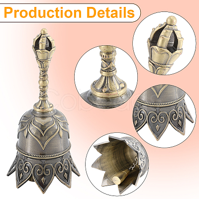 1Pc Alloy Hand Bell AJEW-GF0012-23AB-1