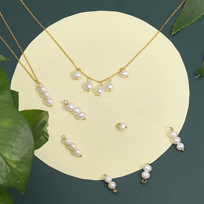 16Pcs 4 Styles Natural Freshwater Pearl Pendants PALLOY-AB00082-1