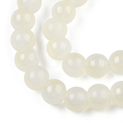 Baking Paint Imitation Jade Glass Round Bead Strands X1-DGLA-N003-6mm-02-1