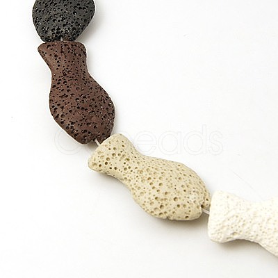 Natural Lava Rock Beads Strands G921-12-1