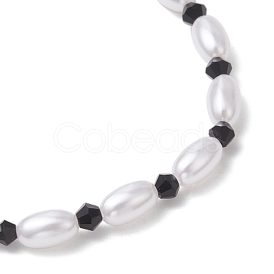 ABS Plastic Imitation Pearl Beaded Stretch Bracelets BJEW-JB11908-1