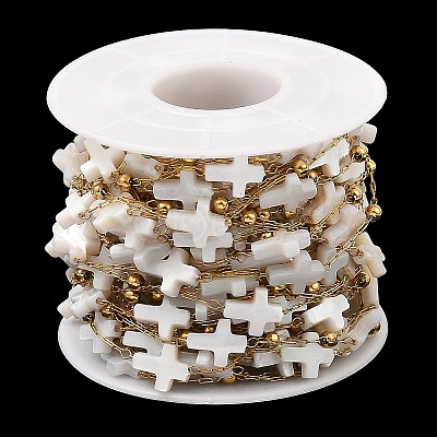 Cross Natural Shell Link Chains CHS-G028-05B-G-1