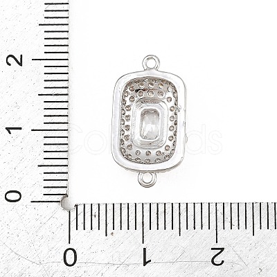 Brass Micro Pave Cubic Zirconia Connector Charms CU-CBAAB9C-01P-02-1