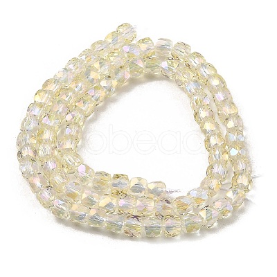 Electroplate Transparent Glass Beads Strands GLAA-C029-03B-02-1