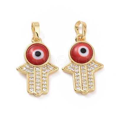 Brass Micro Pave Cubic Zirconia Pendants ZIRC-F136-02G-01-1