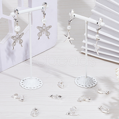 40Pcs Brass Clip-on Earring Converters Findings KK-SC0004-70S-1