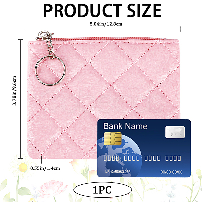 Rhombus Pattern PU Leather Zip Pouches ABAG-WH0040-12B-10-1