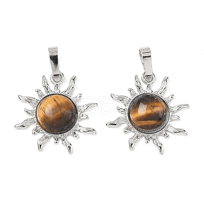 Natural Tiger Eye Pendants G-F786-08P-29-1