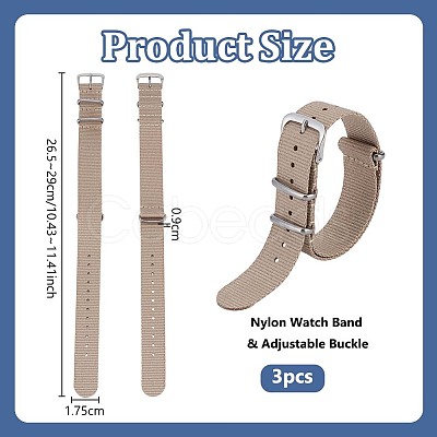 3Pcs Nylon Watch Bands AJEW-OC0015-63C-1