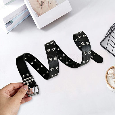 1Pc Star Eyelet PU Leather Waist Belts for Jeans AJEW-CL0005-63-1