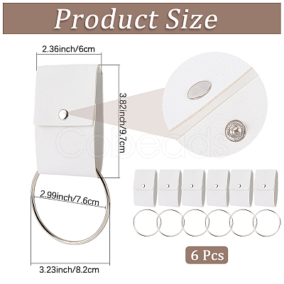 6Pcs PU Leather Towel Hook AJEW-CL0003-35B-1