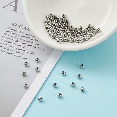 Tarnish Resistant 304 Stainless Steel Hollow Round Seamed Beads STAS-R032-3mm-1