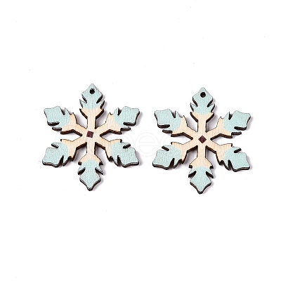 Printed Poplar Wood Pendants FIND-N005-74N-1