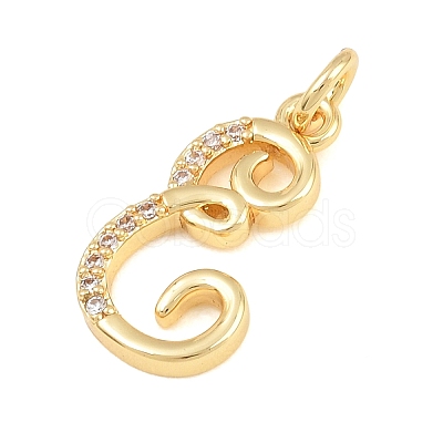 Brass Micro Pave Clear Cubic Zirconia Pendants CU-CBA7939-01E-G-1