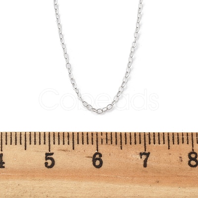 Anti-Tarnish Rhodium Plated 925 Sterling Silver Cable Chains Necklace for Women STER-I021-05P-1