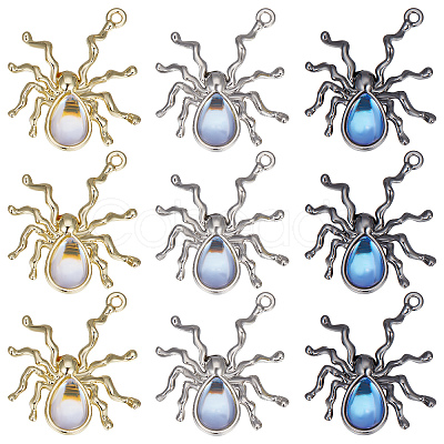 18Pcs 3 Colors Halloween Rack Plating Alloy Pendants FIND-SC0004-23-1