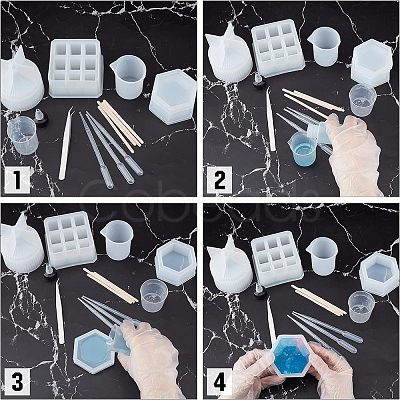 DIY Beauty Makeup Storage Box Epoxy Resin Crafts Kits DIY-OC0003-69-1
