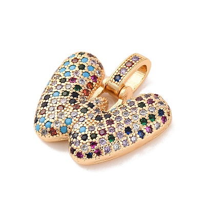 Brass Micro Pave Cubic Zirconia Pendants KK-C076-29W-G02-1