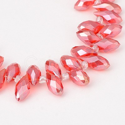 Electroplate Glass Beads Strands X-EGLA-J068-AB02-1