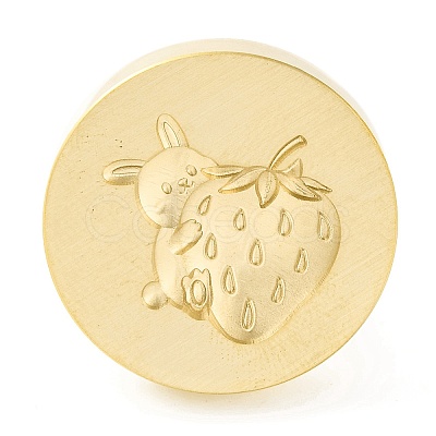 Golden Tone Round Wax Seal Brass Stamp Heads AJEW-Z034-01G-03-1
