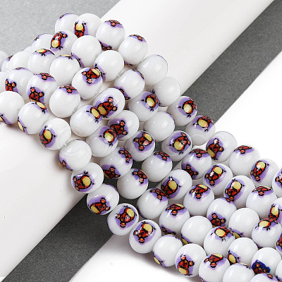 Printing Glass Beads for Necklaces Bracelets Making GLAA-B020-02A-07-1