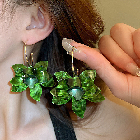 Iron Acrylic Dangle Stud Earrings FS-WG23F93-02-1