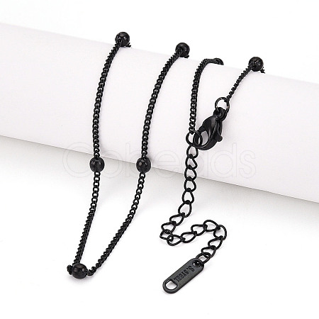 Ion Plating(IP) 304 Stainless Steel Satellite Chain Necklace for Men Women NJEW-E076-01EB-1