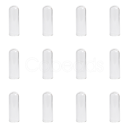 12Pcs Transparent Glass Straw Dustproof Covers AJEW-FG0002-37B-1