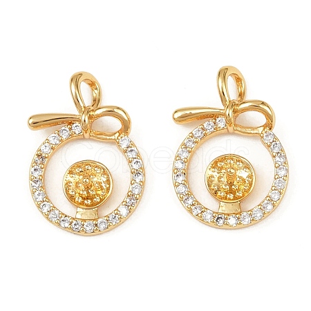 Brass Micro Pave Clear Cubic Zirconia Peg Bails X1-KK-B137-16G-1