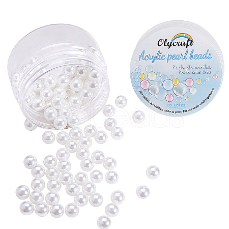 Eco-Friendly Plastic Imitation Pearl Beads MACR-OC0001-03-1