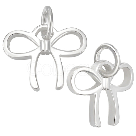 2Pcs 925 Sterling Silver Bowknot Charms STER-BBC0007-89-1