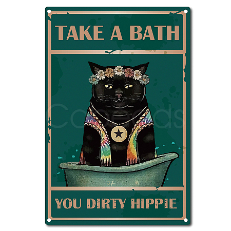 Vintage Metal Tin Sign AJEW-WH0157-039-1