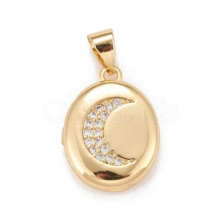 Brass Micro Pave Cubic Zirconia Locket Pendants KK-A161-40A-G-1