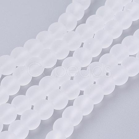 Baking Paint Transparent Glass Bead Strands GLAA-S031-6mm-13-1