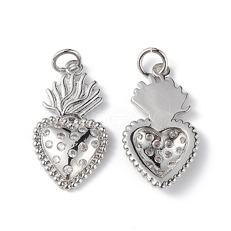 Rack Plating Brass Micro Pave Cubic Zirconia Pendants LS-KK-F848-11P-1